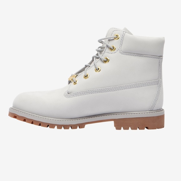 ♡BRAND NEW IN BOX Timberland™ Light Grey Genuine Nubuck Leather Boots♡ Size 5.5♡ - Picture 2 of 13